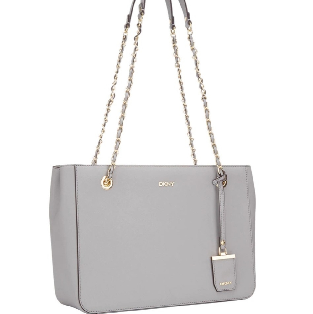 DKNY Grey Saffiano Gold Chain bag